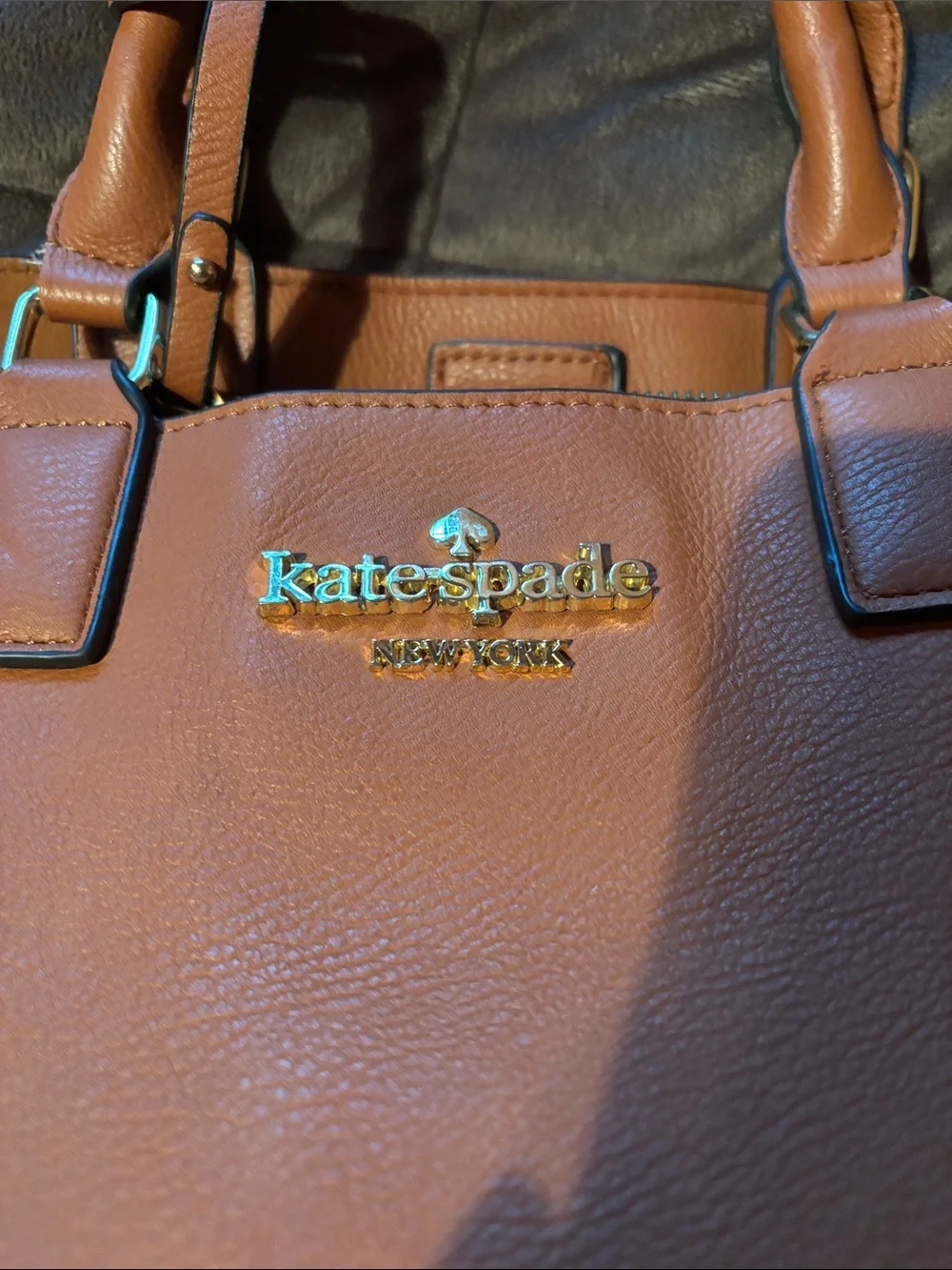 kate spade caramel tan leather satchel